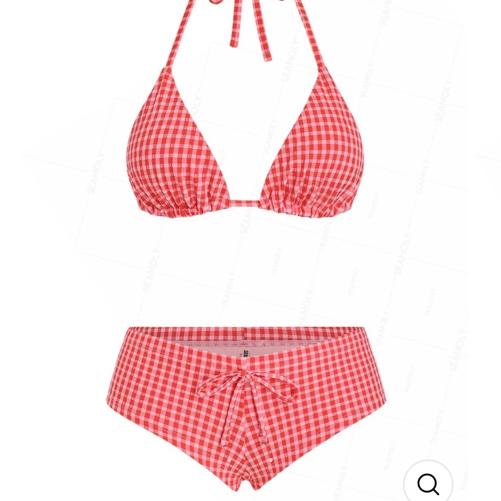 Red Gingham Bikini Set